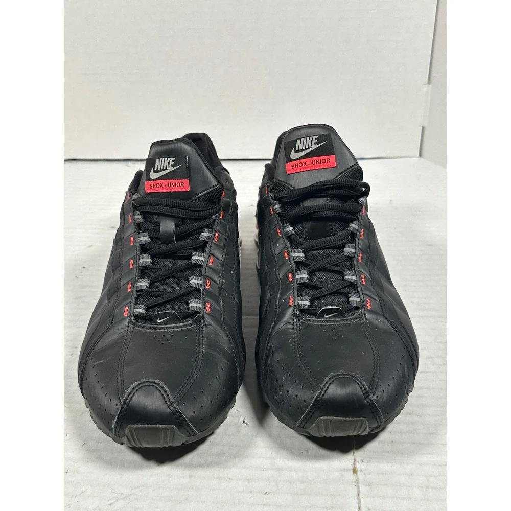 Nike Shox Junior Black Metallic Silver Red Running Shoes 454339-016 Womens 9.5